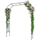 Rosenbogen: Freistehender Gartenbogen mit Rankhilfe, witterungsbeständig, 240x180x40cm, Schwarz