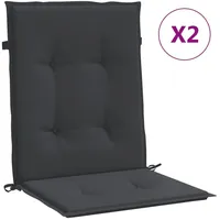 VidaXL Gartenstuhlauflagen für Niedriglehner 2 Stk. Schwarz 100x50x3cm