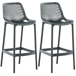 CLP 2er Set Outdoor Barhocker Air dunkelgrau