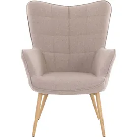 byLIVING Relaxsessel Uta Cord 72 x 97 x 80 cm Beige mit Kissen