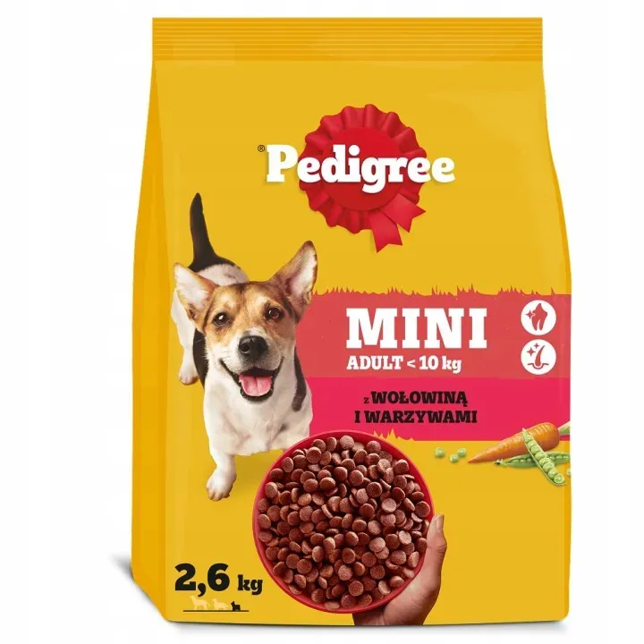 Pedigree Adult Mini für kleine Hunderassen mit Rindfleisch und Gemüse, 2,6kg