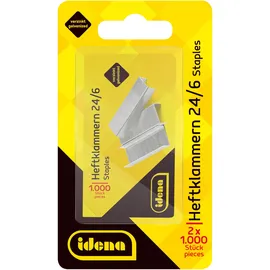 IDENA Heftklammern Größe 24/6 Silber 2 St.