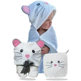 HECKBO Baby Handtuch Kapuze Küken inkl. Waschlappen, ab 0 Jahre, Neuheit: 2 Druckknöpfe, Baby Geschenk Mädchen Jungen, weiches saugfähiges Material 90x100cm Kinder Badetuch Bademantel Kapuzenhandtuch