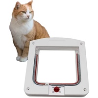 Katzenklappe, Katzenklappe, Katzentür, Bildschirmhalter für Haustiere, kontrolliertes EIN- und Aussteigen, Hunde und Katzen mit einem Gewicht von weniger als 8 kg, (L-23 * 20,5 * 3,3 cm, weiß)