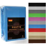 Frottee Spannbettlaken 120x200 cm Blau - Frottee Bettlaken 120x200cm – Frottee Spannbetttücher 120x200 – Frottee Leintuch – Frottee Spannbetttuch 120x200 - Frottee Laken 120x200