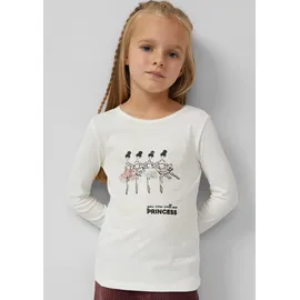 s.Oliver Langarmshirt mit Pailletten und Applikation - creme - 140