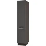 Feldmann-Wohnen Apothekerschrank, Graphit, Dunkelgrau, Metall, 3 Fächer, 1 Schubladen, Rechteckig, 40x207x59 cm, Küchen, Küchenmöbel, Küchenschränke, Apothekerschränke