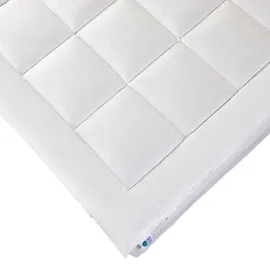 Homescapes Matratzentopper mit Schafwollfüllung 160 x 200 cm Weiß
