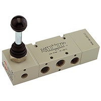 Riegler 5/3-Wegeventil, man. 90° Hebel, G 1/8, Mitte entl.,