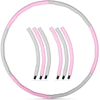 Gymtek Hula Hoop Fitnessreifen mit Massage-Noppen – Faltbarer Bauchtrainer für Home Workout, Massage Hula Hoop Ø 100 cm, 6-teiliger Fitness Reifen mit Eva-Schaum & Neoprenbeschichtung