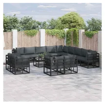 vidaXL Garten-Lounge-Set 13-tlg. schwarz