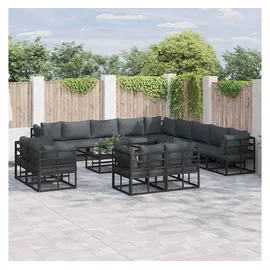vidaXL Garten-Lounge-Set 13-tlg. schwarz