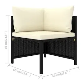 vidaXL 3-Sitzer-Gartensofa schwarz 313513