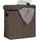 Relaxdays Sitzhocker, HxBxT: 49,5 x 46 x 25,5 cm, mit Stauraum, Griffe, Leinen, Polyester, MDF, braun