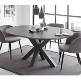 Esstisch graphit keramik dunkel 110x78 cm Big System Rund Stern 110 Auszug - Grau/Dunkelgrau