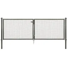 GAH Alberts Wellengitter-Doppeltor für Maschendrahtzäune 1,0 x 1,0 m anthrazit