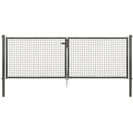 GAH Alberts Wellengitter-Doppeltor für Maschendrahtzäune 1,0 x 1,0 m anthrazit