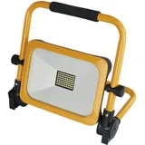 EMOS LED Akku-Strahler 30 W, wasserdichter tragbarer Baustrahler mit Standfuß und Handgriff, 3 Lichtmodi mit Helligkeit max. 3000 lm, 6500 K, aufladbar 10000 mAh, Schutzklasse IP54