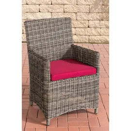 CLP Gartenstuhl Fontana 5mm 59 x 59 x 91 cm grau-meliert/rubinrot