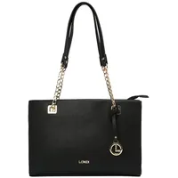 L.Credi Karin Schultertasche 31 cm schwarz Schwarz Damen