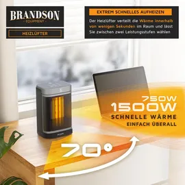 Brandson Heizlüfter 1500 W Schwarz/Silber