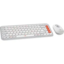Logitech POP Icon Combo, Tastatur und Maus Set, kabellos, White