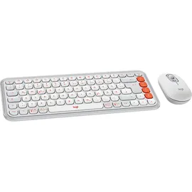 Logitech POP Icon Combo, Tastatur und Maus Set, kabellos, White
