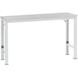 Manuflex AU8061.7035 Arbeits-Anbautisch UNIVERSAL Spezial mit Melaminplatte, BxTxH = 1500 x 1000 x 722-1022mm Lichtgrau