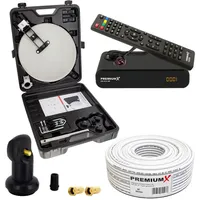 PremiumX Camping SAT Anlage HD TV Satelliten Receiver Single