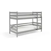 masseno Etagenbett SIMBA 80 x 190 cm Kiefer massiv grau