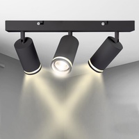 Karyoosi Deckenstrahler 3 Flammig, LED Deckenleuchte GU10, Deckenlampe Spot Schwenkbar 360° Deckenstrahler, für Wohnzimmer Schlafzimmer Küche, Nein GU10 Leuchtmittel, Schwarz Matt