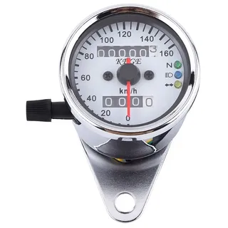 VGEBY Motorrad-Odometer LED-Digital-Tachometer-Messgerät-Hintergrundbeleuchtung-Signallicht-Tachometer-Geschwindigkeits-Lehre - 2 Farben (Farbe : Sliber)