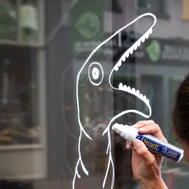 Securit Kreidemarker WATERPROOF LARGE, 2er Etui, weiß