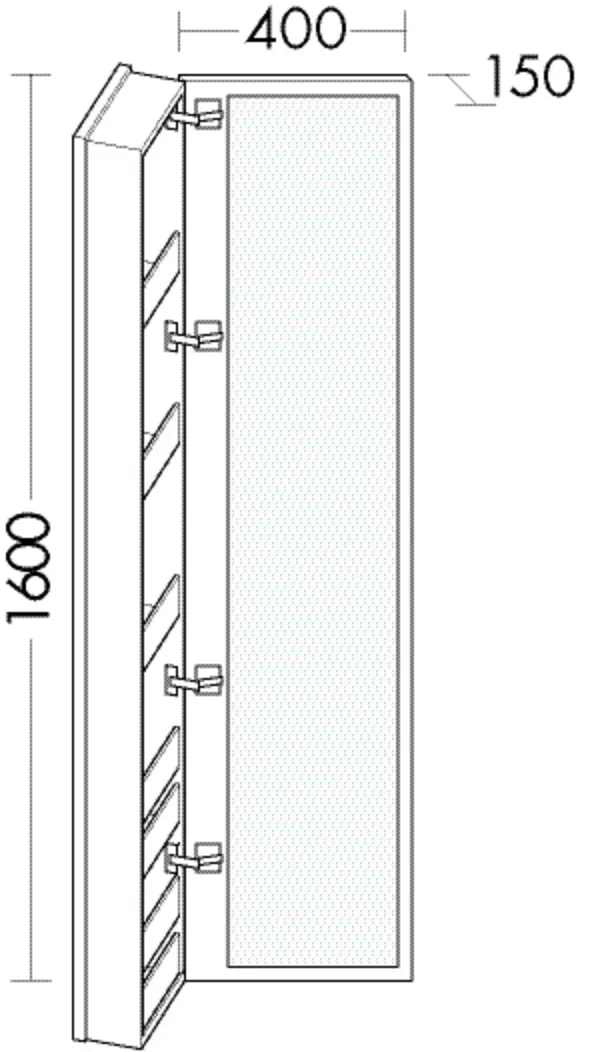 Burgbad Ganzkörperspiegel Bel Thermo 1610x410x150 Nussbaum Dekor Samt, SPCB040LF2810 SPCB040LF2810