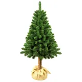 damich Künstlicher Tannenbaum Kiefer mit Naturstamm 200cm Christbaum mit Kunststoffsockel PVC Dekoration Weihnachtsdeko