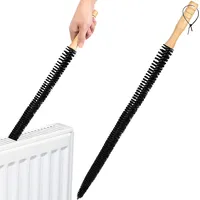 Aougo - Heizkörperbürste Mit Langem, Flexiblem Holzgriff – Bürste Mit Weichen Borsten (65 Cm)