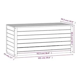 vidaXL Gartenbox Grau 101x50,5x46,5 cm Massivholz Kiefer