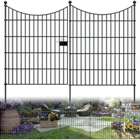 HEYOUTH Teichzaun,Gartenzaun Komplettset 10 Zaunelemente(74 * 81cm),Gitterzaun Metallgitter,Steckzaun, Metall Zaunelemente,Hundezaun,Unterbogen Rund Gitterzaun Set Freigehege für Hunde