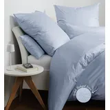 JANINE Interlock-Jersey Fischgrätmuster Blau 135 x 200 cm + 80 x 80 cm