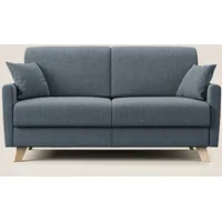 divani.store Schlafsofa, Holz, blau, 160 cm (mat. 120x197)