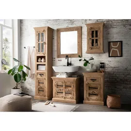SIT Möbel Hängeschrank DAIPUR beige natur Holz, Mangoholz,Mangoholz,Mangoholz, massiv, 1 Fächer, 44x70x20 cm, hängend, Badezimmer, Badezimmerschränke, Hängeschränke
