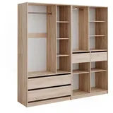 Vicco Kleiderschrank Elmo Sonoma, 100 x 200 cm Set mit 2 Teile