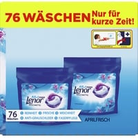 Lenor All-in-1 PODS Aprilfrisch – 76 Waschladungen, für eine hygienische und tiefgehende Sauberkeit