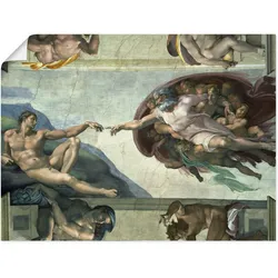Wandbild ARTLAND "Die Erschaffung des Adam", grau (farbe bild(er): grau), B:40cm H:30cm, Papier, Bilder, als Leinwandbild, Poster, Wandaufkleber in verschied. Größen