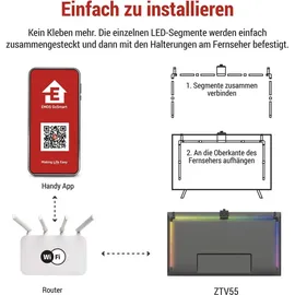 EMOS - Deckenleuchte, GoSmart Ambient LED RGB Beleuchtung für 55“ (139 cm)