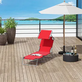 modfu Sonnenliege 187 x 58 x 36 cm Rot