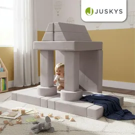 Juskys Kindersofa Kayo  mit Burgmotiv Polyester beige