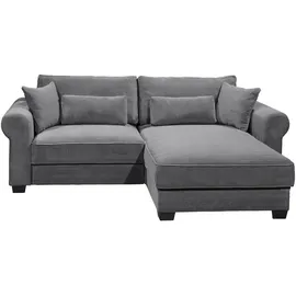 ed exciting design Ecksofa beidseitig montierbar, Angelina klein & grau - Maße cm, B: 255 H: 92 T: 185.0