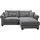 ed exciting design Ecksofa beidseitig montierbar, Angelina klein & grau - Maße cm, B: 255 H: 92 T: 185.0