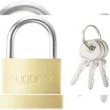 Sygonix SY-5045284 Vorhängeschloss 39.8 mm teilweise gleichschließend Goldgelb Schlüsselschloss